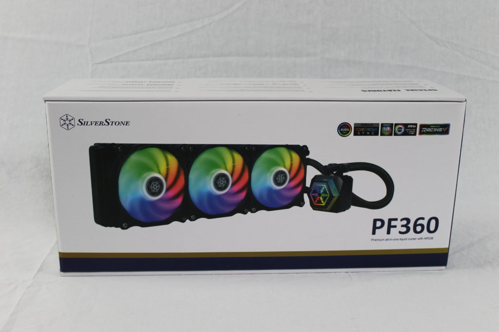 SilverStone PF360-ARGB AIO Cooler on white background in box